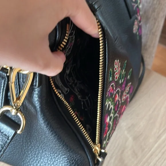 Vera Bradley Marlo Kiev Needlecraft Leather Satchel - Picture 8 of 13